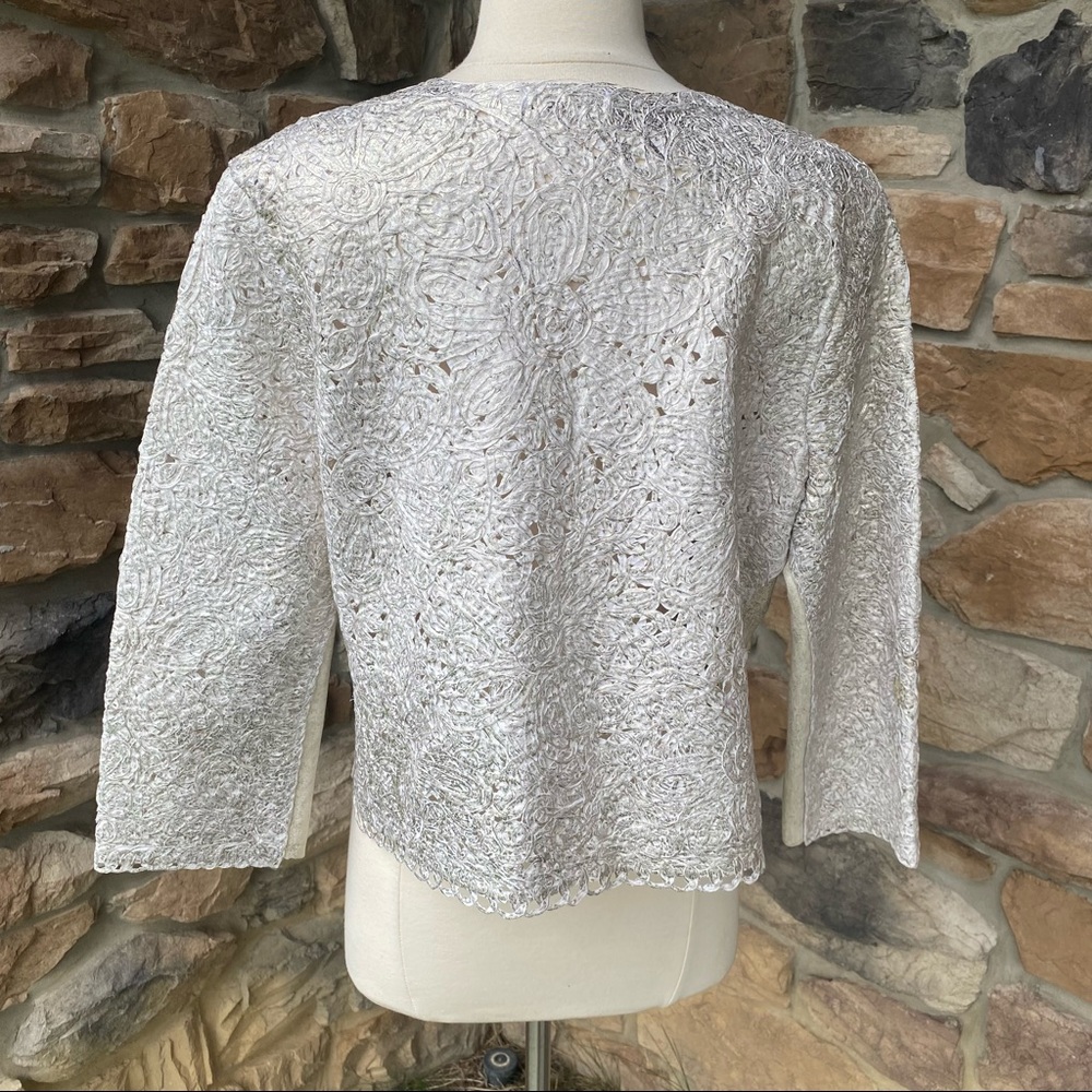 Nic & Zoe Shimmered Metallic Lace Jacket - Picture 10 of 16